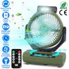 20000mAh Rechargeable Oscillating Camping Fan with Flashlight Hanging Hook Remote Control Portable Fan for Tent Emergency Power Bank Desk Fan with Tim