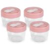 4Pcs Overnight Oats Containers with Lids and Folding Spoons 20OZ Portable Leak-proof Oats Jar For Milk Vegetable and Fruit Salad Yogurt Breakfast Cere