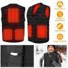 Heat Jacket Vest 3 Heating Gear Adjustable USB Heated Vest Warm Heat Coat Vest w/ 5 Heating Pads For Men Women Winter Outdoor Activity