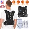 Sport Hydration Vest Running Backpack with 15oz 50oz Water Bladder Adjustable Strap Storage Bag for Trail Running Marathon Race Hiking