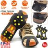 Ice Snow Grips Anti Slip Over Shoe Spikes Boot Traction Cleat Portable Ice Grippers Footwear w/ 10 Steel Studs