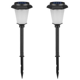 2Pcs Solar Flame Torch Light IP65 Waterproof Flickering Flame Stake Lamp Decorative Landscape Lamp For Garden Path Yard