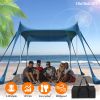 10x10FT Beach Canopy Tent Sun Shelter UPF50+ UV Protection Outdoor Beach Sun Shade with Sandbag Foldable Poles Carry Bag for Camping Trip Fishing Picn