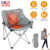 Heated Camping Chair For Adult Outdoor Activities Portable Folding Heated Chair With 3 Adjustable Heat Levels Heating Backrest Cushion Support 264LBS