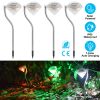 4Pcs Solar Garden Light Outdoor Diamond LED Light 7-Color Changing IP65 Waterproof Pathway Stake Decorative Lamp for Garden Patio Yard Walkway