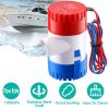 Bilge Pump For Boats 12V 1100GPH Submersible Marine Boat Bilge Non-Automatic Electric Water Pump For Ponds Pools Spas Silent Boat Caravan RV Drainage