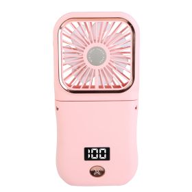 5 In 1 Folding Mini Fan Hands-free Rechargeable Neck Fan Handheld Fan with 3 Speeds Power Bank Phone Holder Neck Strap for Home Office Travel Dormitor