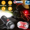 8000LM Bike Front Light Waterproof LED Bicycle Headlamp Cycling Rear Safety Flashlight Set