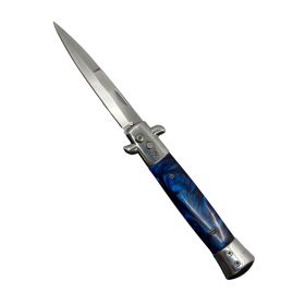 9” Automatic Out-The-Side Knife (Color: Blue Marble)