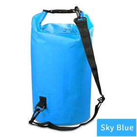 Outdoor Waterproof Sport Dry Bag With Adjustable Shoulder Strap For Beach; Drifting; Mountaineering Outdoor Backpack Waterproof Hiking Bag 500D Nylon (Color: Light Blue, size: 30L)