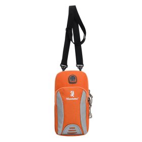 Mini Zipper Phone Arm Bag; Multi Functional Crossbody Bag; Casual Wrist Sports Bag For Outdoor (Color: Orange)