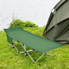 28.5 Inch Extra Wide Sleeping Cot for Adults with Carry Bag (Color: Green)