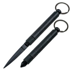 Kubotan Keychain Hidden Knife (Color: Black)